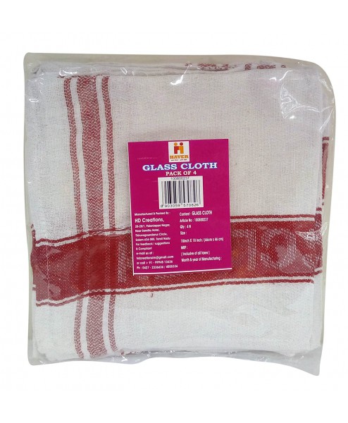 HD Creations Glass Cloth Pack of 4 